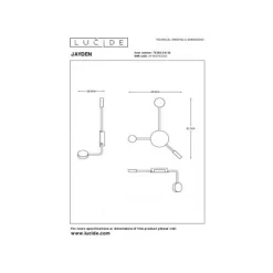 Lucide JAYDEN Wandlamp-Zwart-LED-3,3W-3000K-Alumin.