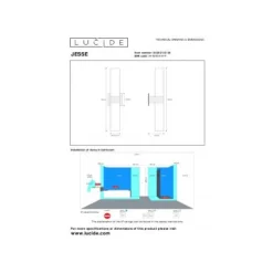 Lucide JESSE - Wandlamp Badkamer - 2xG9 - IP44 - Zwart