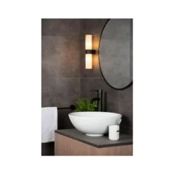 Lucide JESSE - Wandlamp Badkamer - 2xG9 - IP44 - Zwart