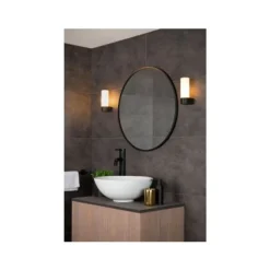 Lucide JESSE - Wandlamp Badkamer - 1xG9 - IP44 - Zwart