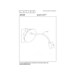 Lucide JOLIJN Bedlamp-Wit-Ø11-LED-2W-3000K