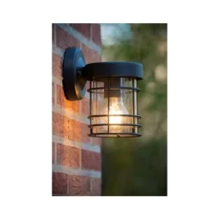 Lucide KEPPEL - Wandlamp Buiten - 1xE27 - IP23 - Zwart Lucide
