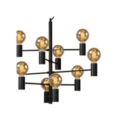 Lucide LEANNE - Hanglamp - Ø 65 cm - 10xE27 - Zwart Lucide