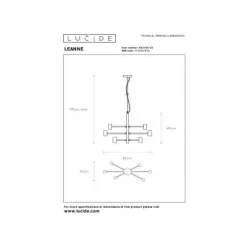 Lucide LEANNE - Hanglamp - 6xE27 - Zwart Lucide