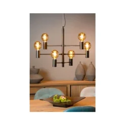 Lucide LEANNE - Hanglamp - 6xE27 - Zwart Lucide