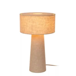 Lucide LEEROY Tafellamp-Taupe-1xE27-240W-Linnen