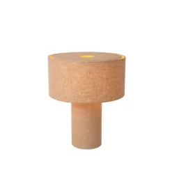 Lucide LEEROY Tafellamp-Taupe-1xE27-240W-Linnen