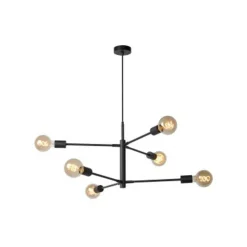 Lucide LESTER - Hanglamp - 6xE27 - Zwart