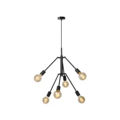 Lucide LESTER - Hanglamp - 6xE27 - Zwart