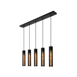Lucide Lionel - Hanglamp - 5xE27 - Zwart
