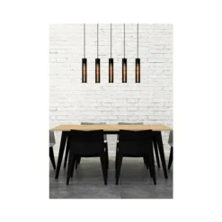 Lucide Lionel - Hanglamp - 5xE27 - Zwart