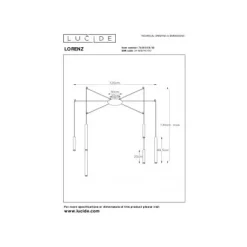 Lucide LORENZ - Hanglamp - LED Dimb. - 6x0,7W 3000K - Zwart Lucide