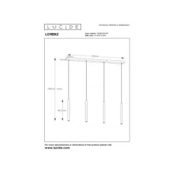 Lucide LORENZ - Hanglamp - LED Dimb. - 4x4W 3000K - Roest bruin Lucide