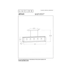 Lucide LUC.ARTHUR PENDEL 5XE27 ZWART