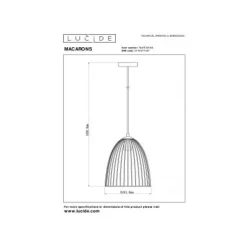 Lucide MACARONS Hanglamp-Okerge.-Ø24,5-1xE27-40W-Metaal