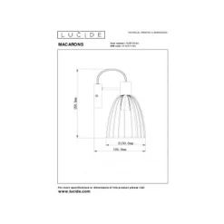 Lucide MACARONS Wandlamp-Okerge.-1xE27-40W-Metaal