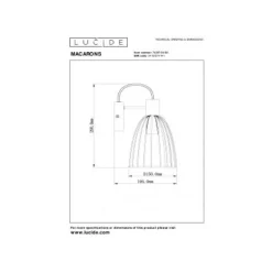 Lucide MACARONS Wandlamp-Zwart-1xE27-40W-Metaal