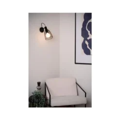 Lucide MACARONS Wandlamp-Zwart-1xE27-40W-Metaal