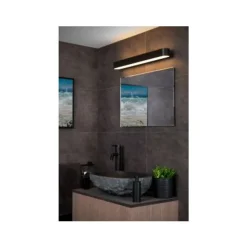 Lucide MADELON - Wandlamp Badkamer - LED - 1x9W 2700K - IP44 - Zwart Lucide