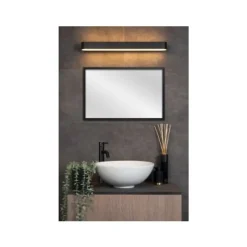 Lucide MADELON - Wandlamp Badkamer - LED - 1x18W 2700K - IP44 - Zwart Lucide