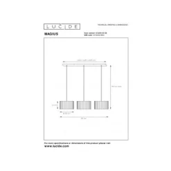 Lucide MAGIUS Hanglamp-Nature.-3xE27-40W-Bamboe