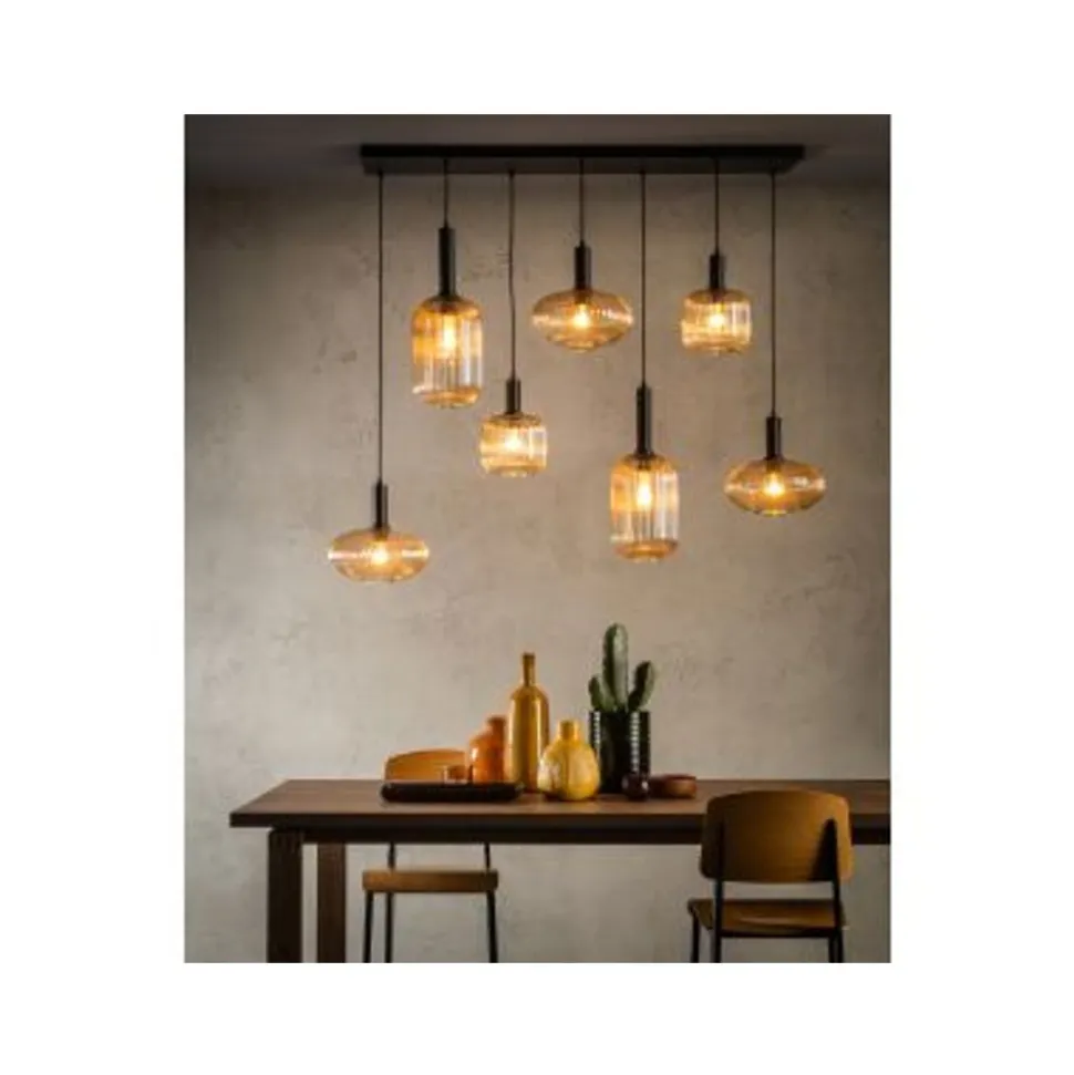 Lucide MALOTO - Hanglamp - 7xE27 - Amber