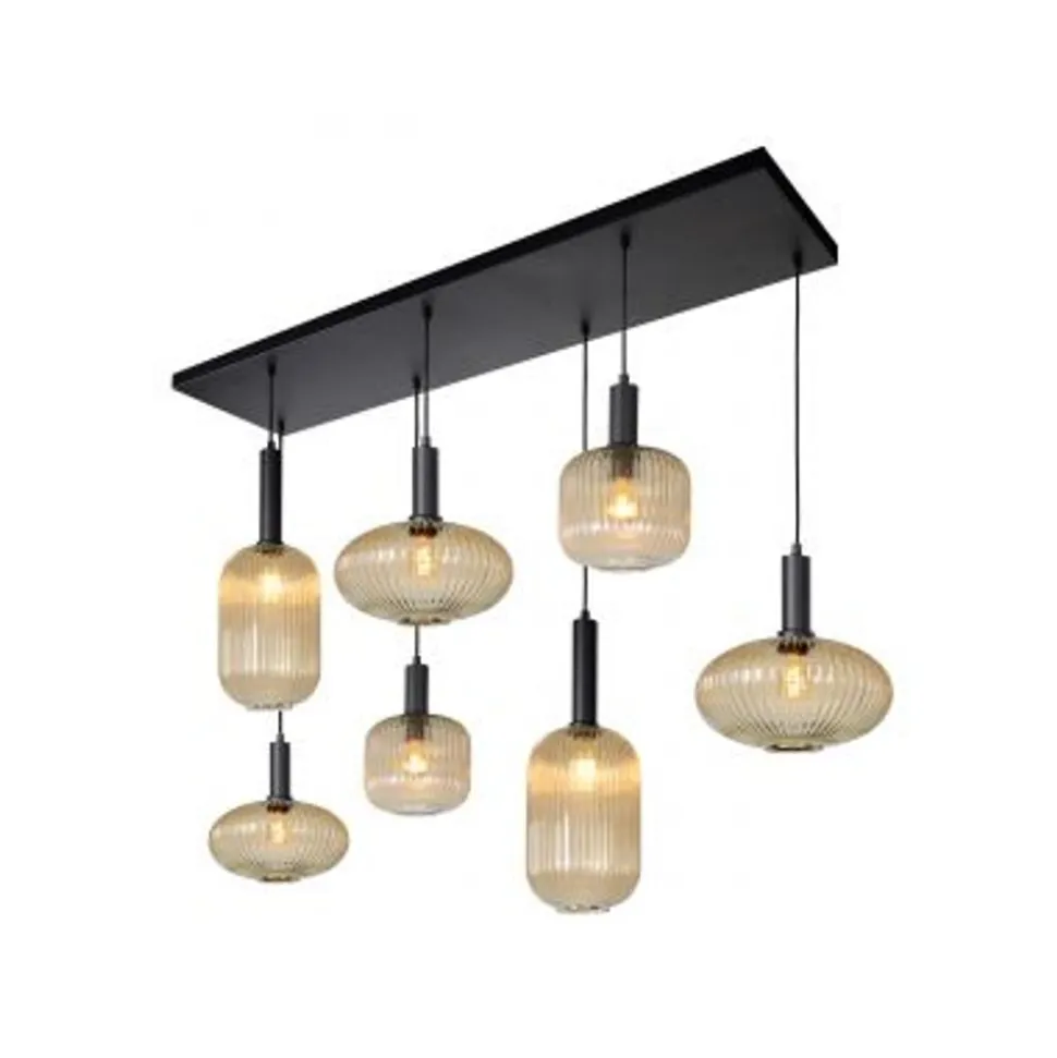 Lucide MALOTO - Hanglamp - 7xE27 - Amber