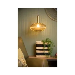 Lucide MALOTO - Hanglamp - Ø 30 cm - 1xE27 - Amber