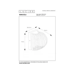 Lucide MANUELA - Wandlamp - 1xE14 - Zwart