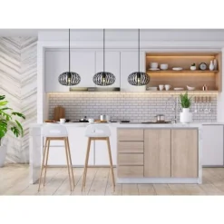 Lucide MANUELA Hanglamp-Zwart-3xE27-40W-Metaal