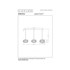 Lucide MANUELA Hanglamp-Zwart-3xE27-40W-Metaal