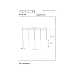 Lucide MARGARY Hanglamp-Zwart-LED Dimb.-4,2W-2700K