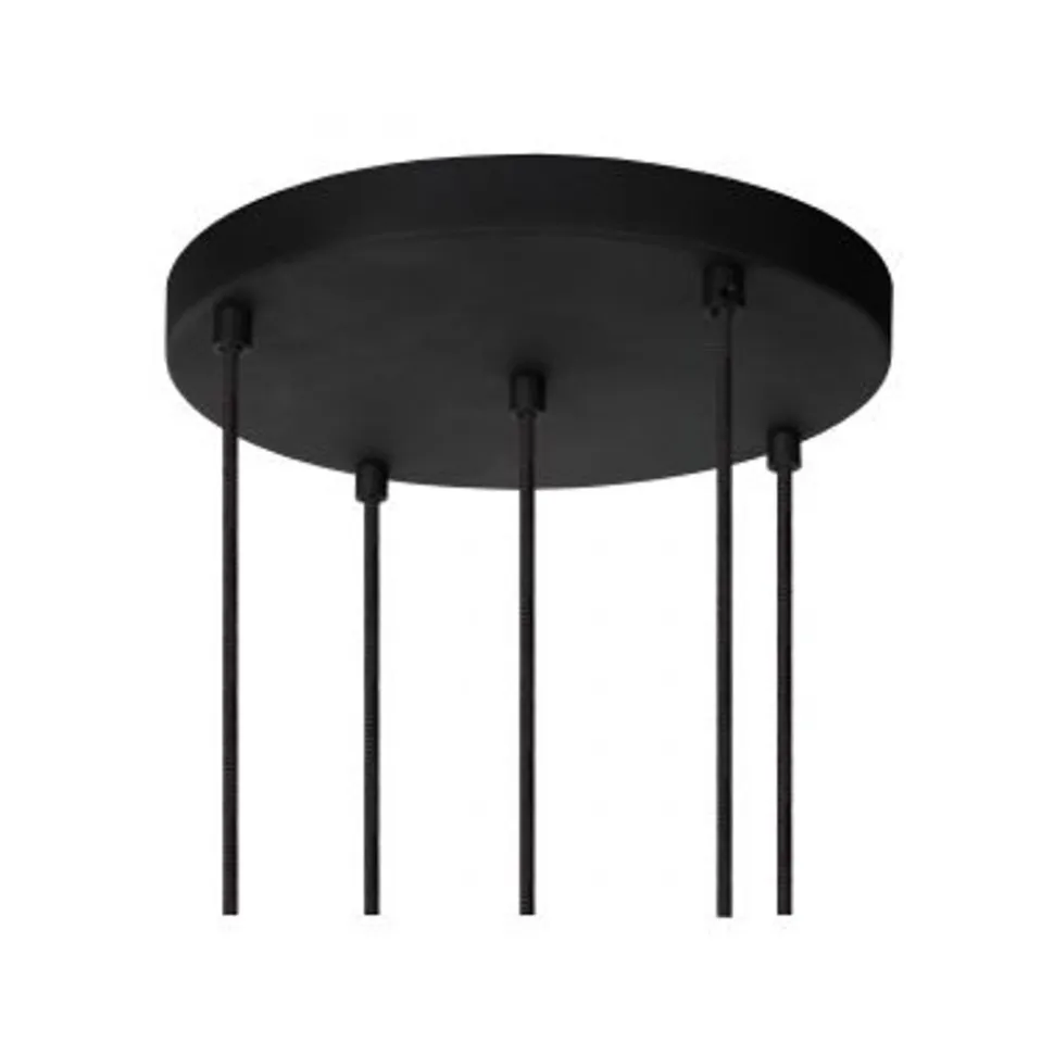 Lucide MARIUS Hanglamp-Zwart-Ø55-5xE27-40W-Glas