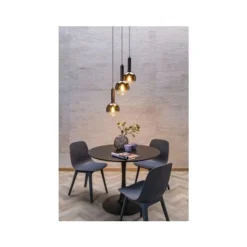 Lucide MARIUS Hanglamp-Zwart-Ø48,5-3xE27-40W-Glas