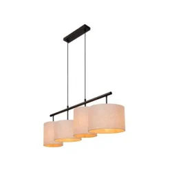 Lucide MAYA Hanglamp-Beige-4xE27-40W-Katoen
