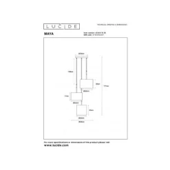 Lucide MAYA Hanglamp-Beige-Ø46-3xE27-40W-Katoen