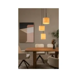 Lucide MAYA Hanglamp-Beige-Ø46-3xE27-40W-Katoen