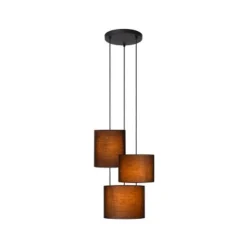 Lucide MAYA Hanglamp-Zwart-Ø46-3xE27-40W-Katoen
