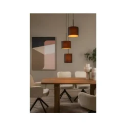 Lucide MAYA Hanglamp-Zwart-Ø46-3xE27-40W-Katoen