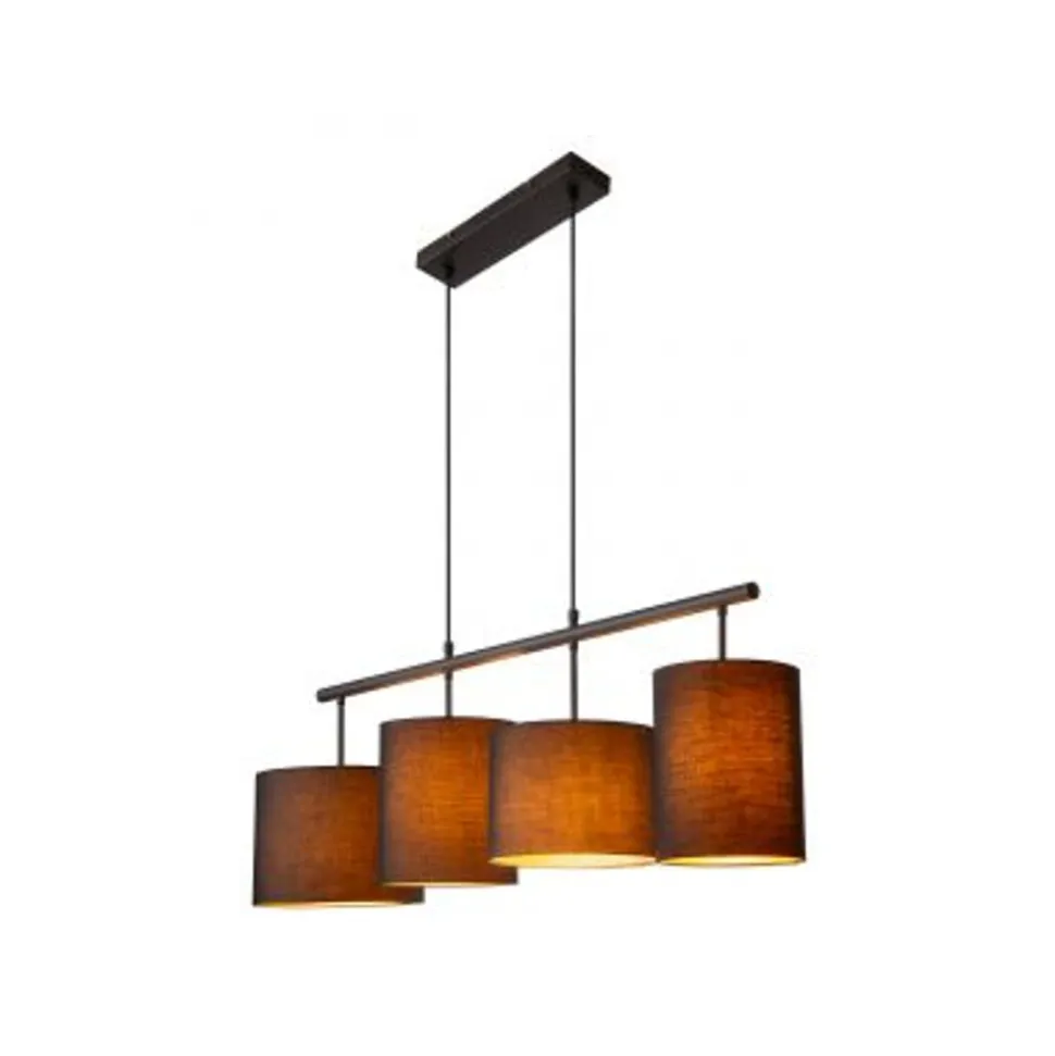 Lucide MAYA Hanglamp-Zwart-4xE27-40W-Katoen