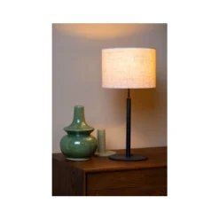 Lucide MAYA Tafellamp-Beige-Ø26-1xE27-40W-Katoen