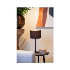 Lucide MAYA Tafellamp-Zwart-Ø26-1xE27-40W-Katoen