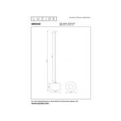 Lucide MEDINE - Hanglamp - Ø 25 cm - 1xE27 - Fumé Lucide