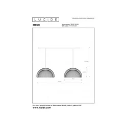 Lucide MESH - Hanglamp - 2xE27 - Zwart
