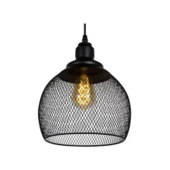 Lucide MESH Pendel E27 Ø22cm H 20cm Zwart