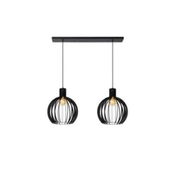 Lucide MIKAELA - Hanglamp - Ø 35 cm - 2xE27 - Zwart