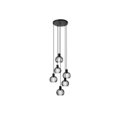 Lucide MIKAELA Hanglamp-Zwart-Ø35-6xE14-5W-Metaal