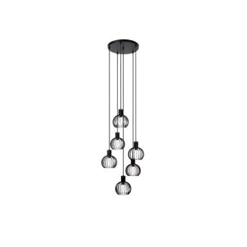 Lucide MIKAELA Hanglamp-Zwart-Ø35-6xE14-5W-Metaal