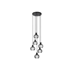 Lucide MIKAELA Hanglamp-Zwart-Ø35-6xE14-5W-Metaal