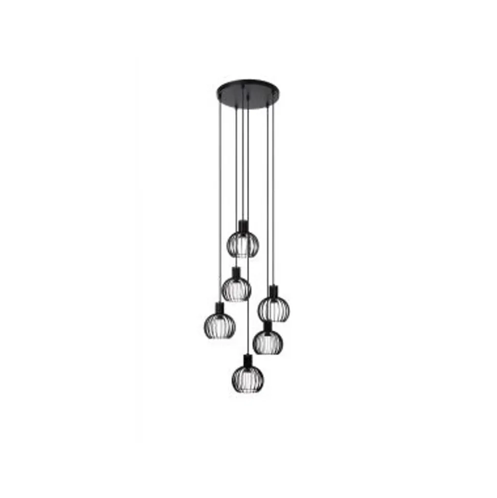 Lucide MIKAELA Hanglamp-Zwart-Ø35-6xE14-5W-Metaal